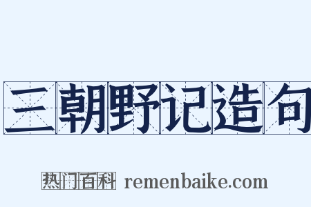 三朝野记造句是什么意思的图片